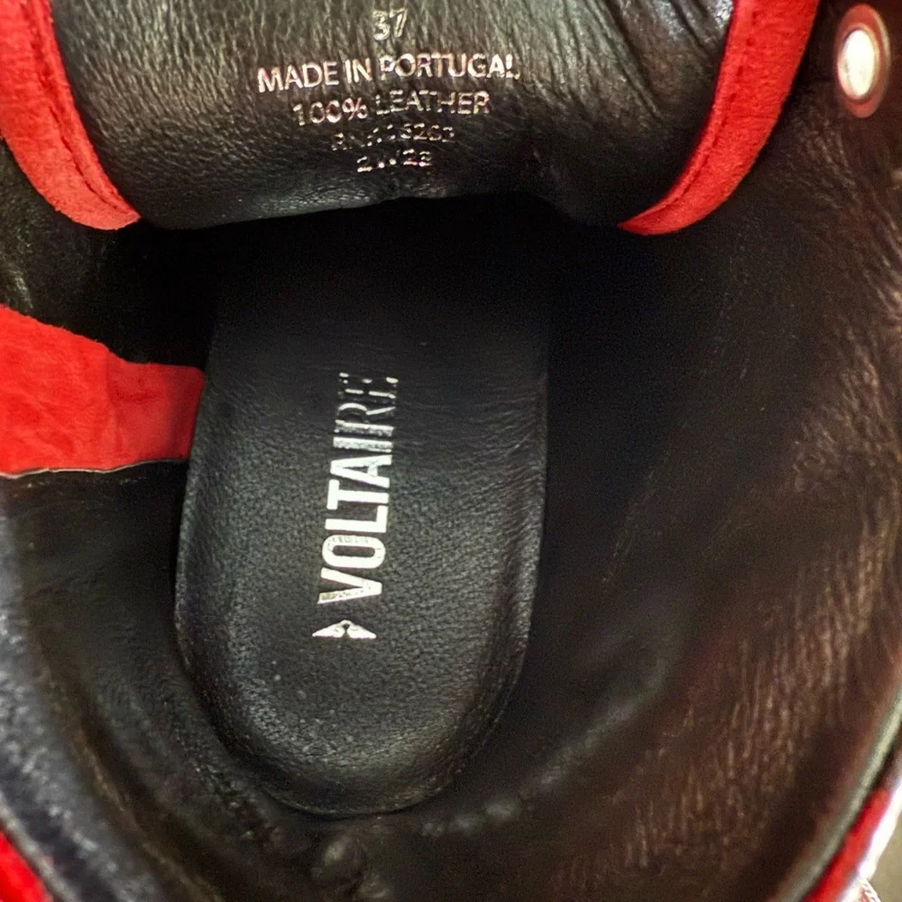 NIB Zadig & Voltaire High Flash Red Leopard Print High Top Sneakers - Picture 4 of 8